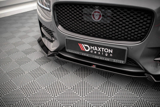 Spoiler Maxton Design versiunea 2 pentru bara fata a Jaguar XF R-Sport (2015-2020), culoare carbon