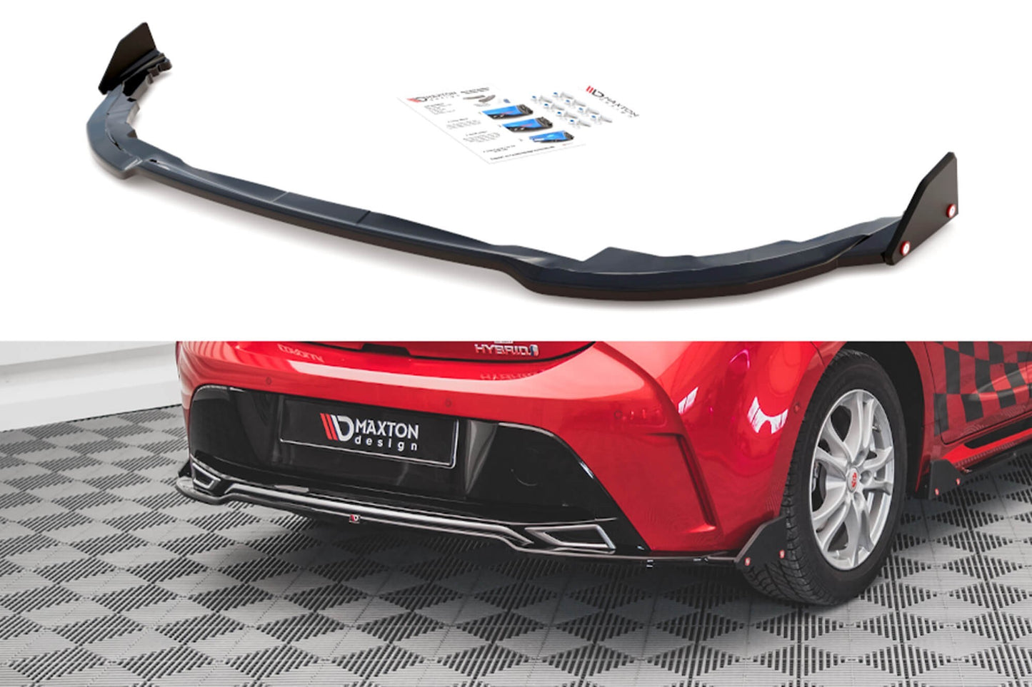 Maxton Design difuzor bară față pentru Toyota Corolla GR hatchback (2019-), negru mat
