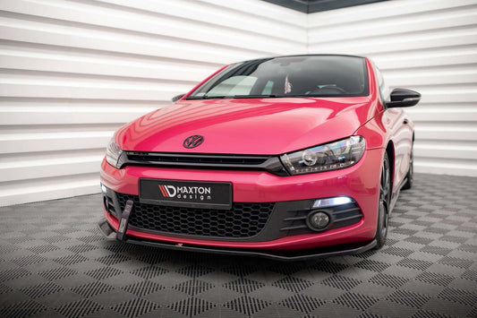 Spoiler Maxton Design versiunea 2 pentru bara fata a VW Scirocco MK3 (2008-2014), lac negru