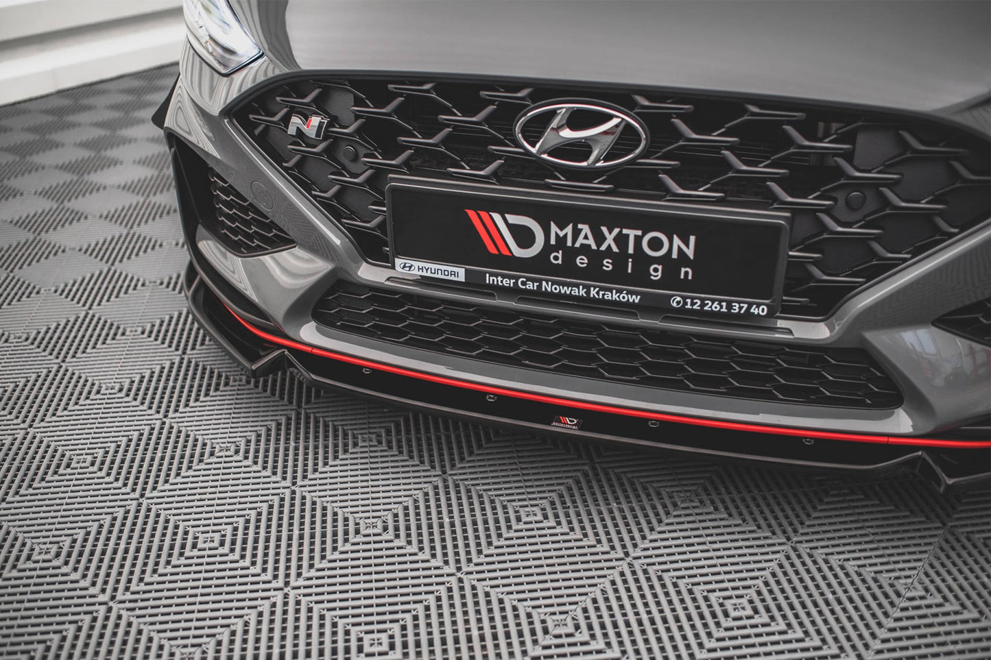 Splitter Maxton Design versiunea 2 pentru bara fata N-Line a Hyundai i30 hatchback, station wagon (2020-), culoare carbon