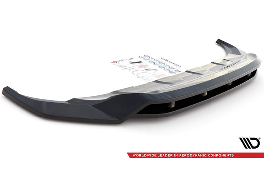 Maxton Design spoiler pentru bara fata R‑Line a VW Touareg dupa 2018, negru lacuit