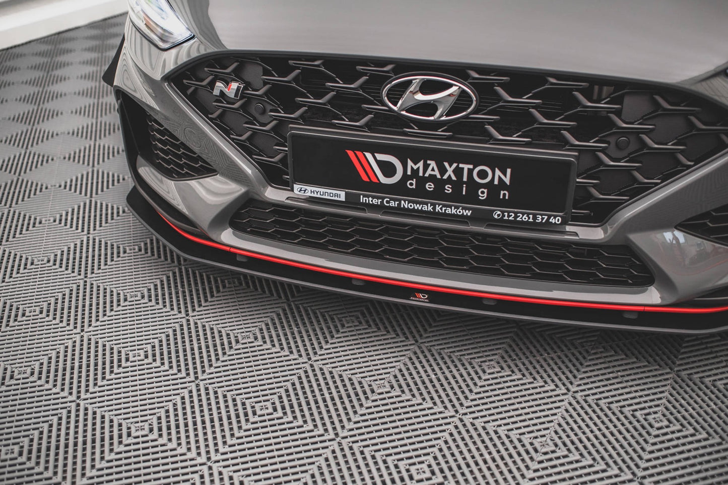 Splitter Maxton Design pentru bara fata N-Line a Hyundai i30 hatchback, station wagon (2020-), negru mat