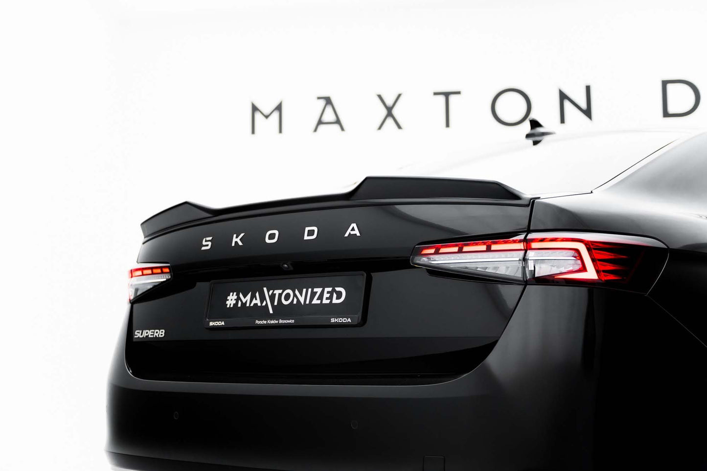 Maxton Design Front Splitter V1 for Skoda Superb (post-2024) Front Bumper, Gloss Black