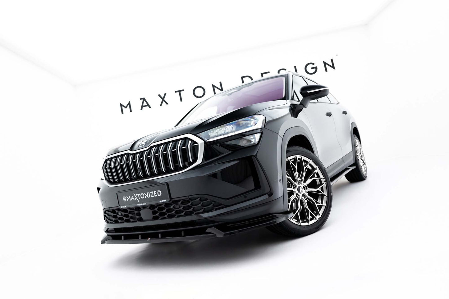 Maxton Design spoiler bara fata pentru Skoda Kodiaq (dupa 2024), negru lac
