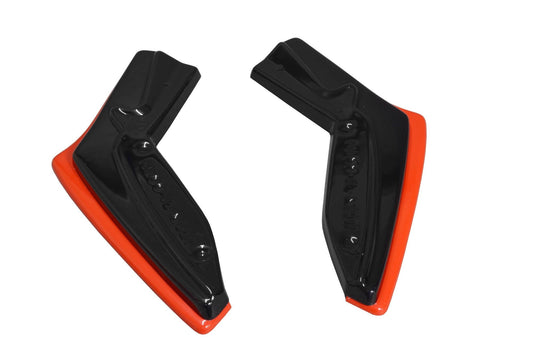 Extensii laterale Maxton Design versiunea 2 pentru bara spate Toyota GT86 (dupa 2017), culoare carbon/rosu lacuit