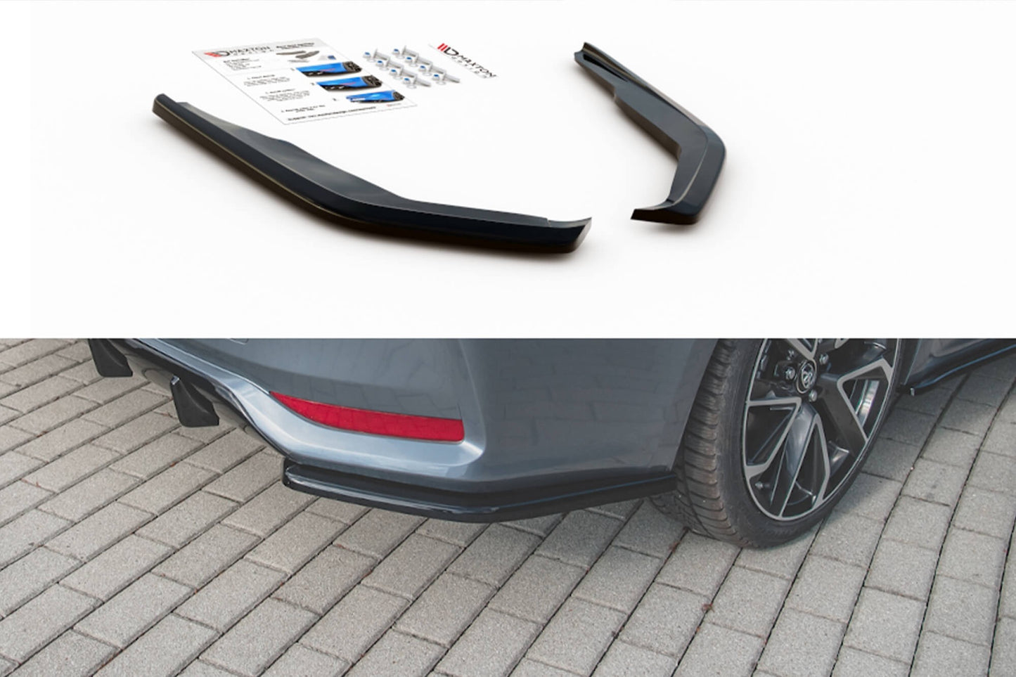 Maxton Design inserții laterale pentru bara spate Toyota Corolla sedan (2019-), culoare carbon