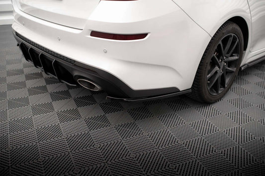 Extensii laterale Maxton Design versiune 2 pentru bara spate a Kia Optima Mk4 (2018-2020), lac negru