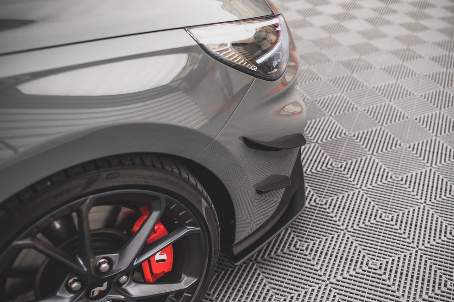 Inserții laterale Maxton Design pentru bara fata N-Line a Hyundai i30 hatchback, station wagon (2020-), negru mat