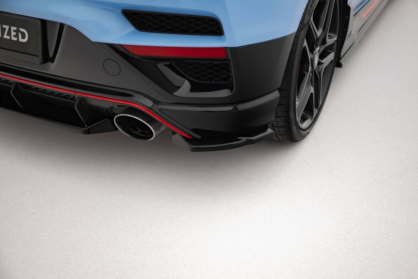Inserții laterale Maxton Design pentru bara spate a Hyundai Veloster N (2018-2022), negru lac