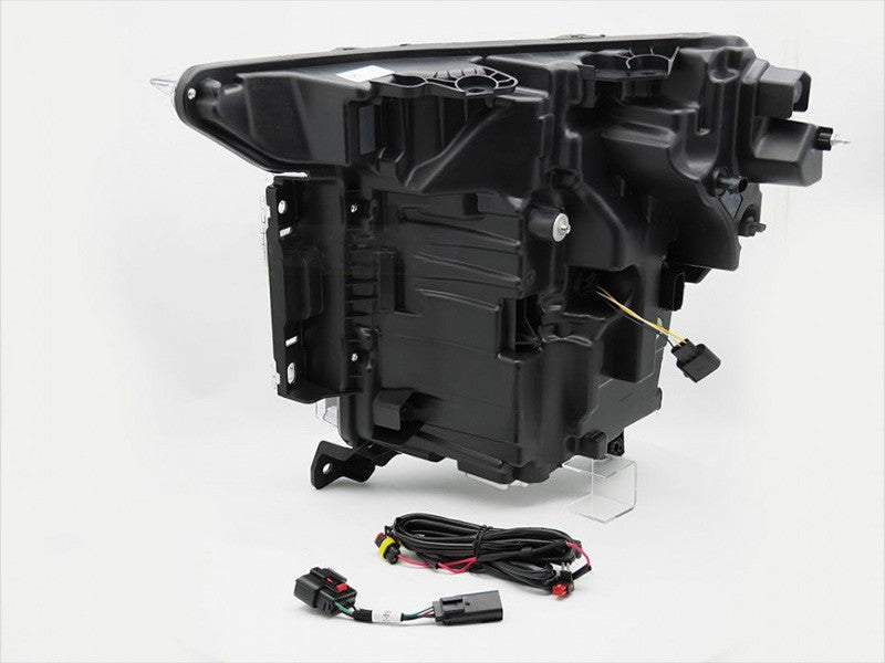 Set faruri LED tuning pentru Ford F150 (2020-2023) cu baza neagra, pentru modelul cu lumini DRL din fabrica, stanga si dreapta