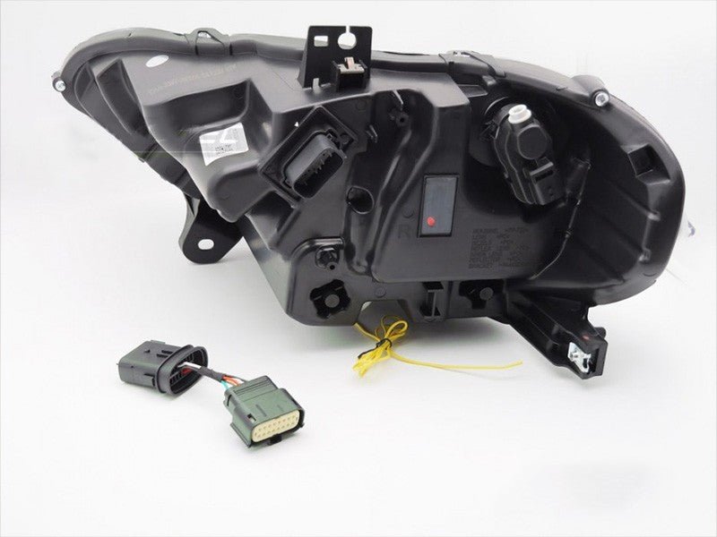 Set faruri LED pentru Ford Mustang (2018-2021), cu baza neagra, cu semnalizari dinamice, pentru modelul cu DRL din fabrica, cu functie „Welcome”