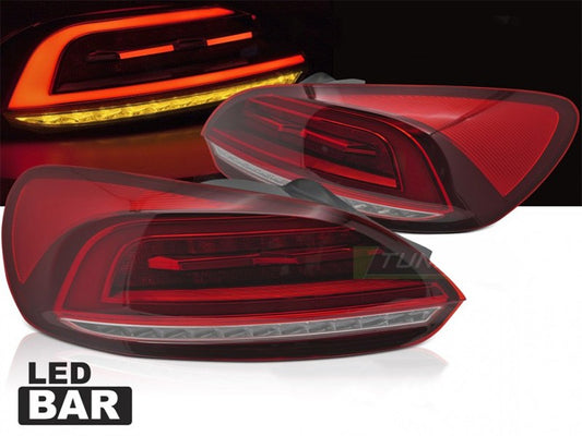Set stopuri LED pentru Volkswagen Scirocco (2008-2014), cu baza rosie, stanga si dreapta