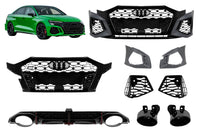 Pachet tuning compatibil cu Audi A3 hatchback (2020-2024) pentru modelul echipat cu bara spate S line