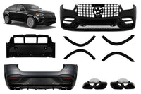 Pachet de tuning compatibil cu Mercedes GLE Coupe C167 după 2019, cu ornamente negre, grilă neagră și tipsuri negre