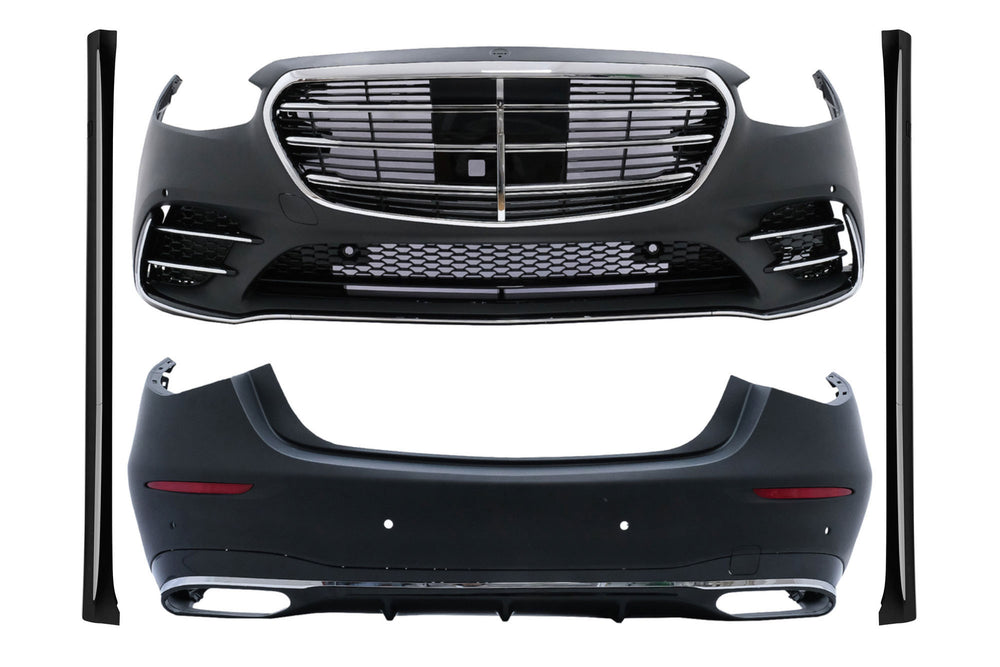 Pachet tuning tip 450 Silver, compatibil cu Mercedes S class W223 cu praguri (după 2020)