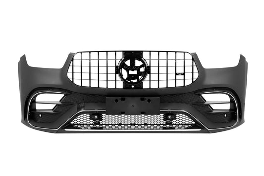 Pachet tuning tip 63 compatibil cu Mercedes GLE SUV W167 dupa 2020, cu elemente negre.