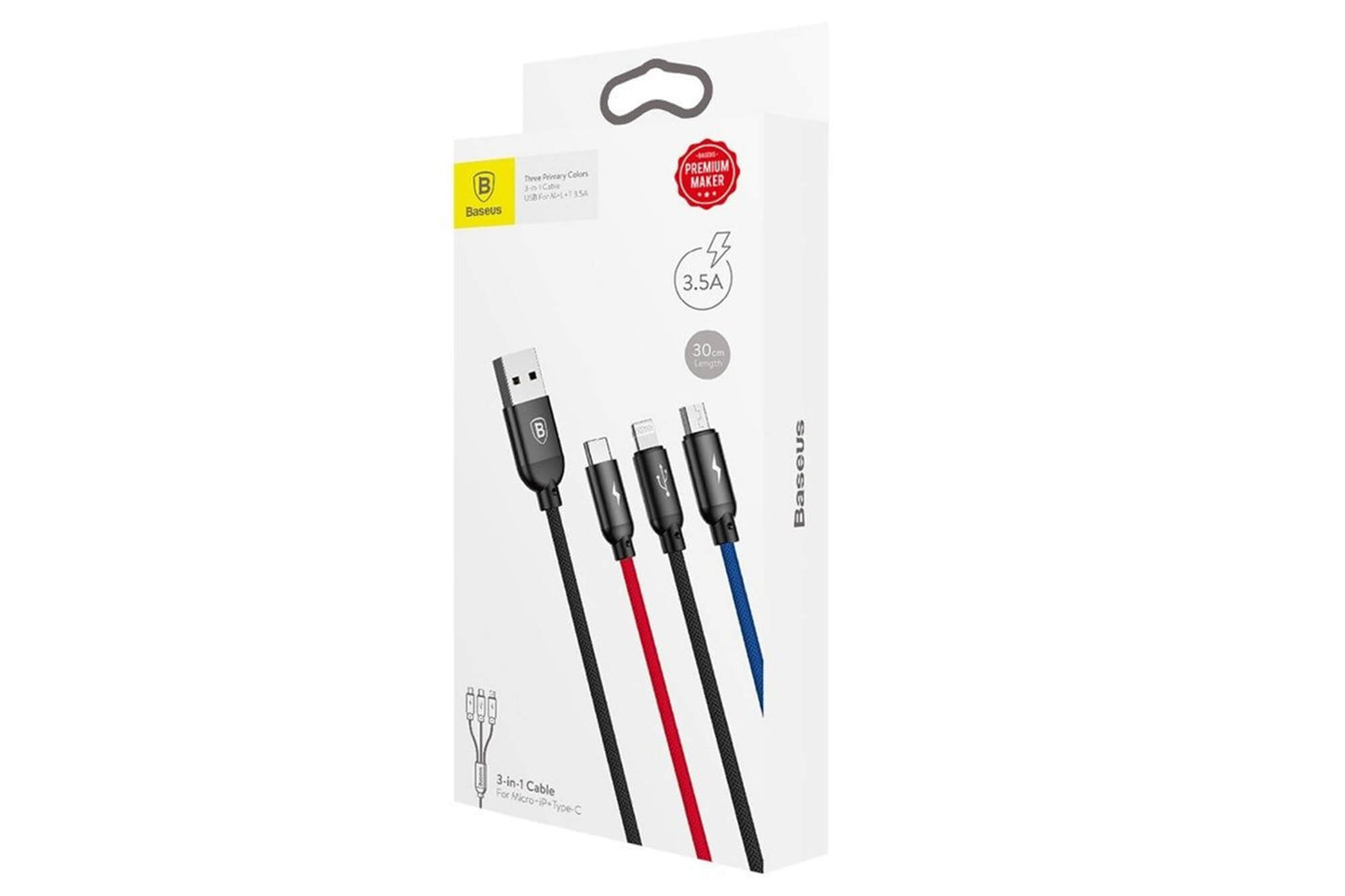 Cablu 3-în-1 Baseus de la USB la Type-C, Micro USB, iPhone