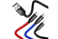Cablu 3-în-1 Baseus de la USB la Type-C, Micro USB, iPhone