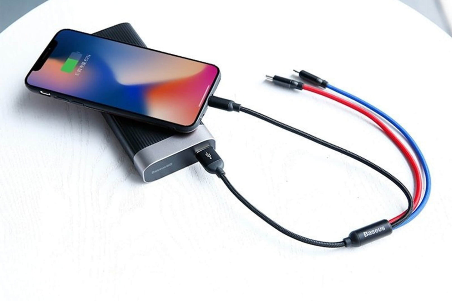 Cablu 3-în-1 Baseus de la USB la Type-C, Micro USB, iPhone