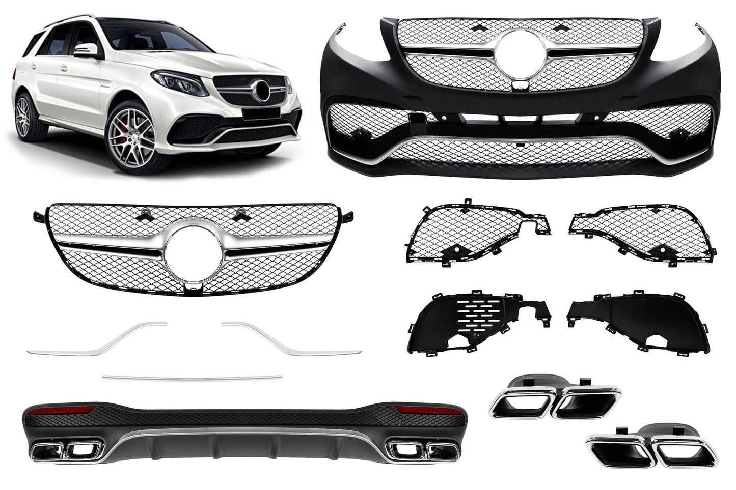 AMG 63-style Bodykit for Mercedes GLE W166 (after 2015)