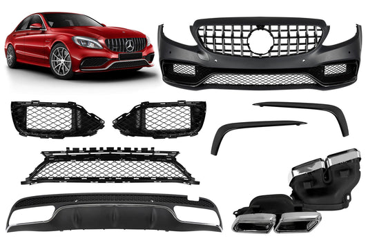 Pachet caroserie AMG tip C63 compatibil cu Mercedes C-Class W205 (după 2014)