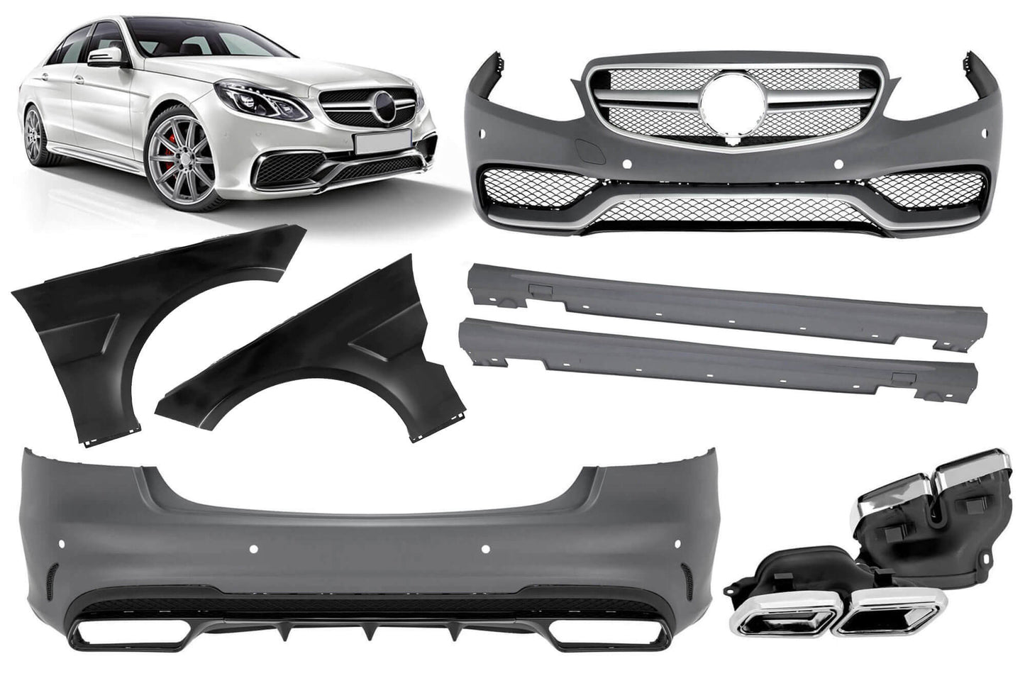 Pachet caroserie AMG tip E63 compatibil cu Mercedes E class W212 (2014–2016)