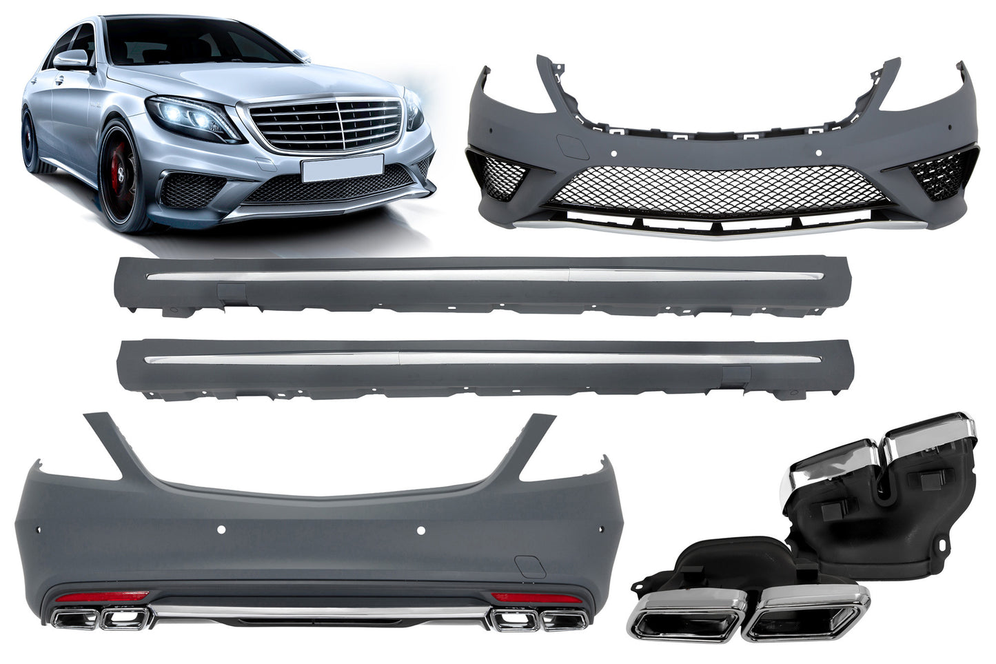 Bodykit AMG S63-Style pentru Mercedes S-Class W222 (2013-2017) cu ampatament lung