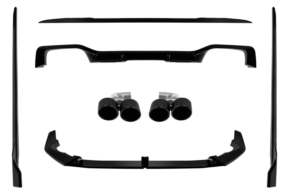 Aerodynamic package with exhaust tips compatible with BMW X4 G02 (2022–2024), for models with M package