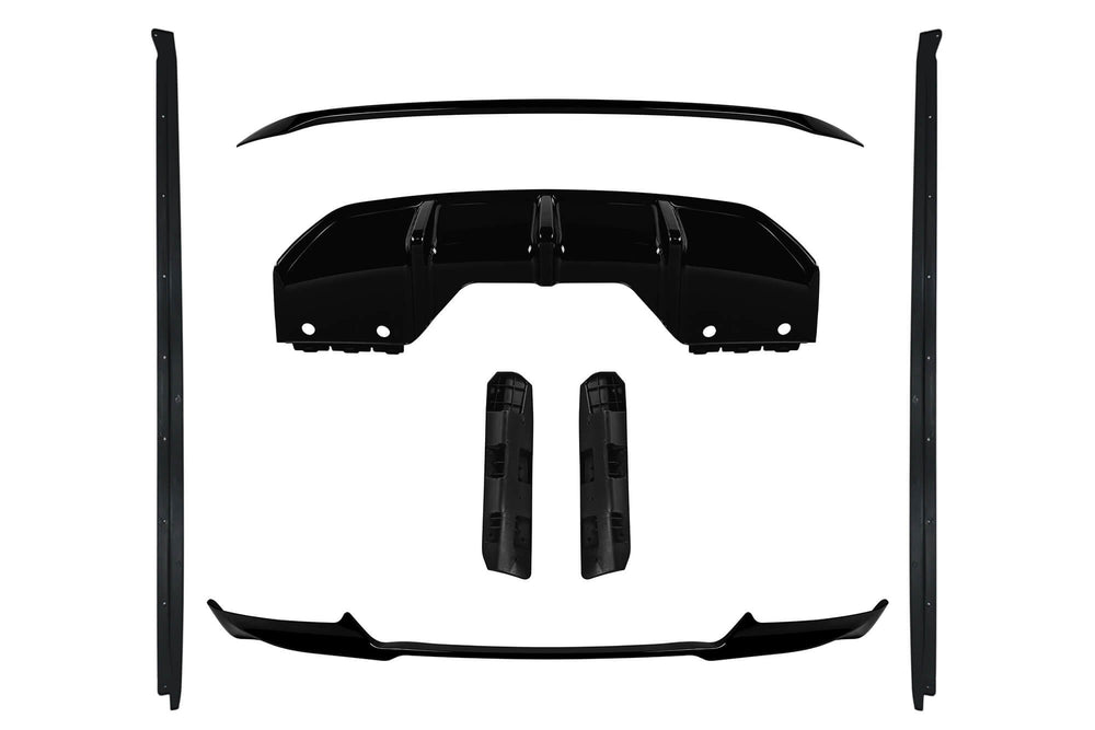 Aerodynamic package compatible with BMW X6 F16 (2014–2019), black lacquer, for the model equipped with M technik bars