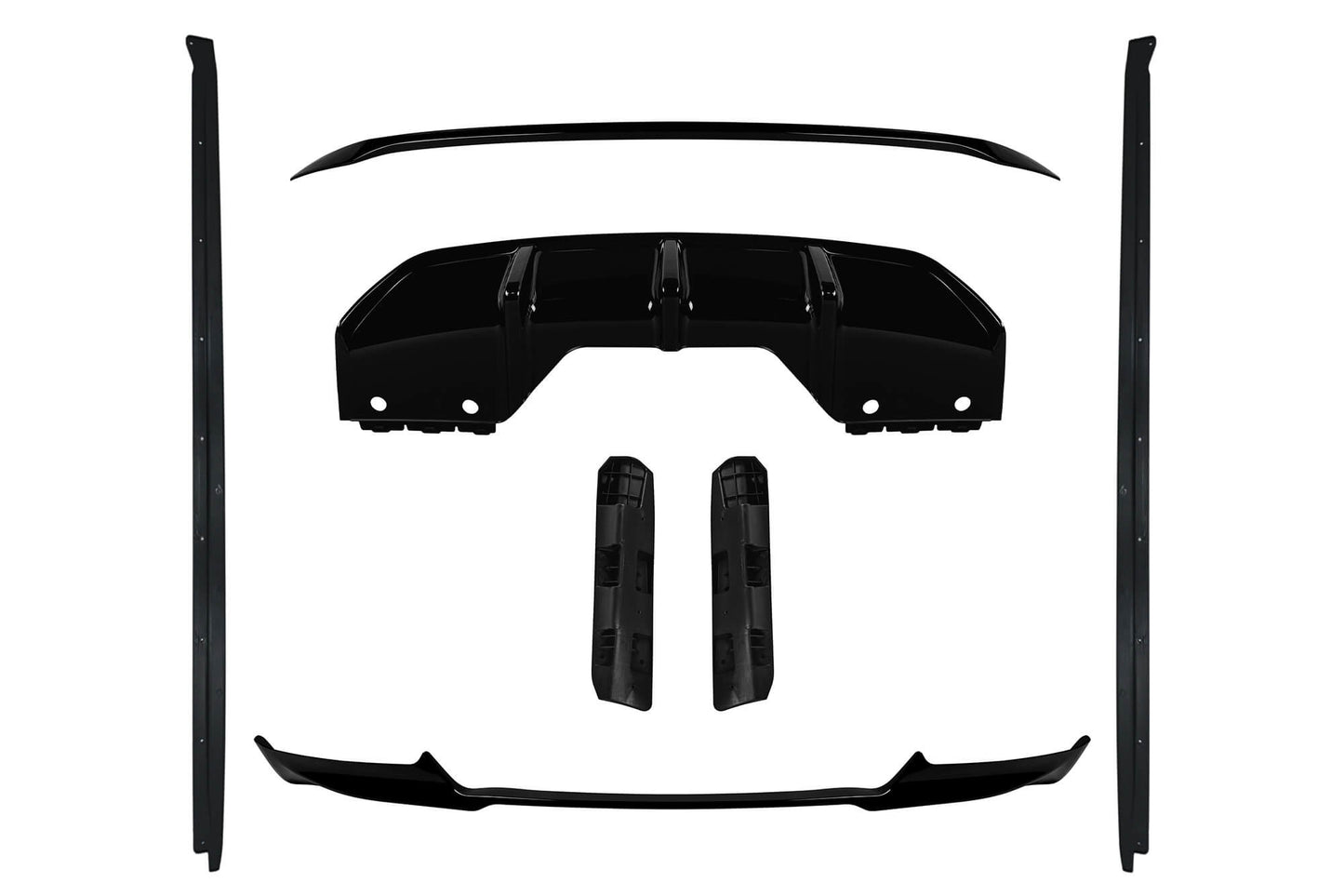 Aerodynamic package compatible with BMW X6 F16 (2014–2019), black lacquer, for the model equipped with M technik bars