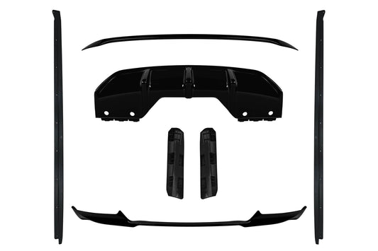 Aerodynamic package compatible with BMW X6 F16 (2014–2019), black lacquer, for the model equipped with M technik bars
