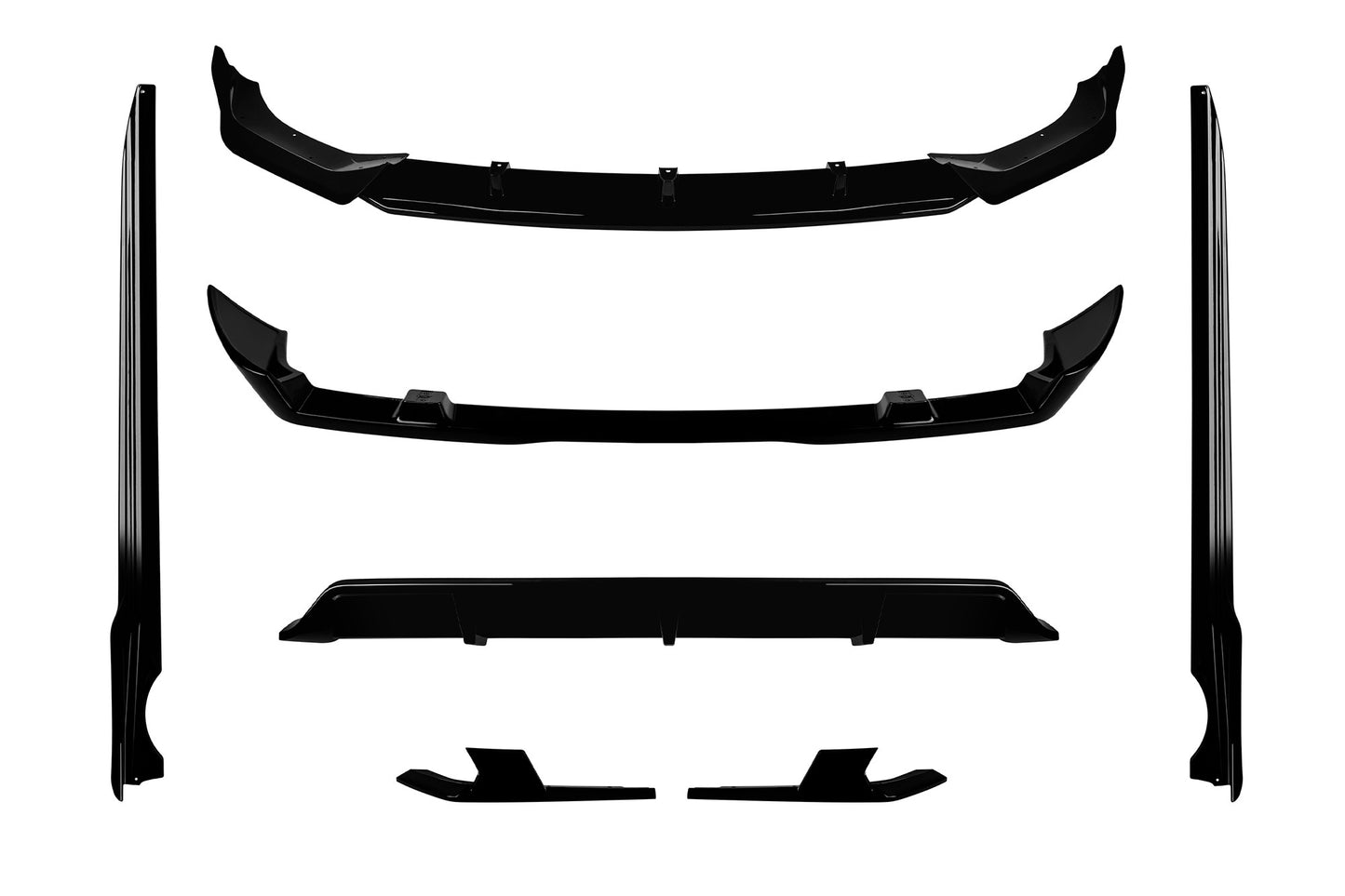 Aero package compatible with BMW X7 G07 (2019-2022), compatible with model equipped with M Tech bars, black paint