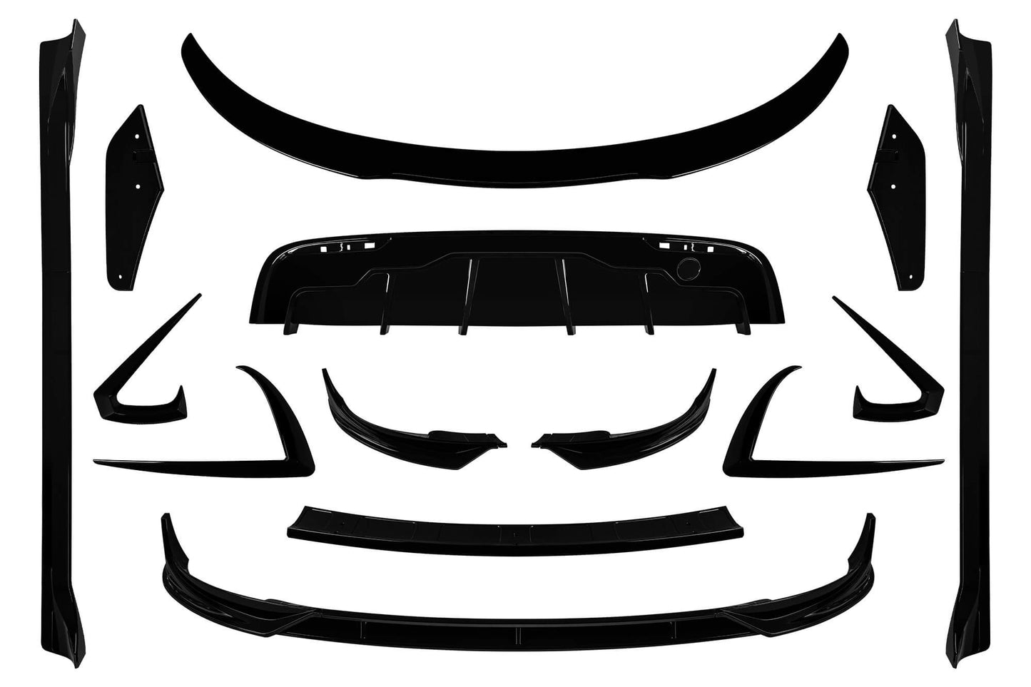Aero kit compatible with Tesla Model Y (post 2020) with black elements