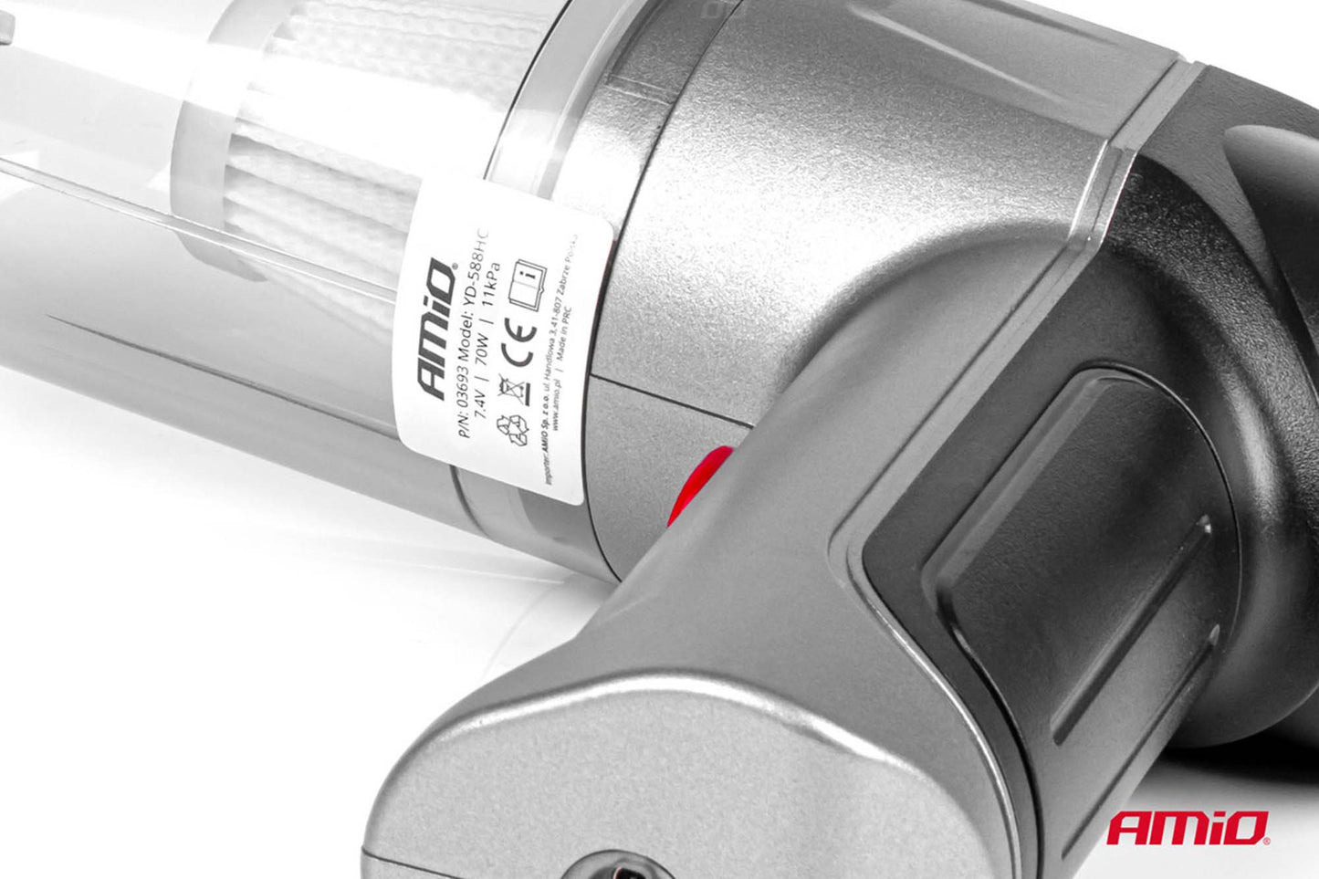 Amio Aspirator Auto Fără Fir 70W, 4000mAh, 11kPa, fără Perii (brushless)