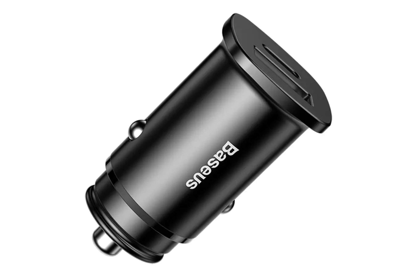 Incarcator auto Baseus din aluminiu cu porturi USB si Type-C, 12-24V, 30W, 5A