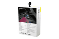 Incarcator auto Baseus din aluminiu cu porturi USB si Type-C, 12-24V, 30W, 5A