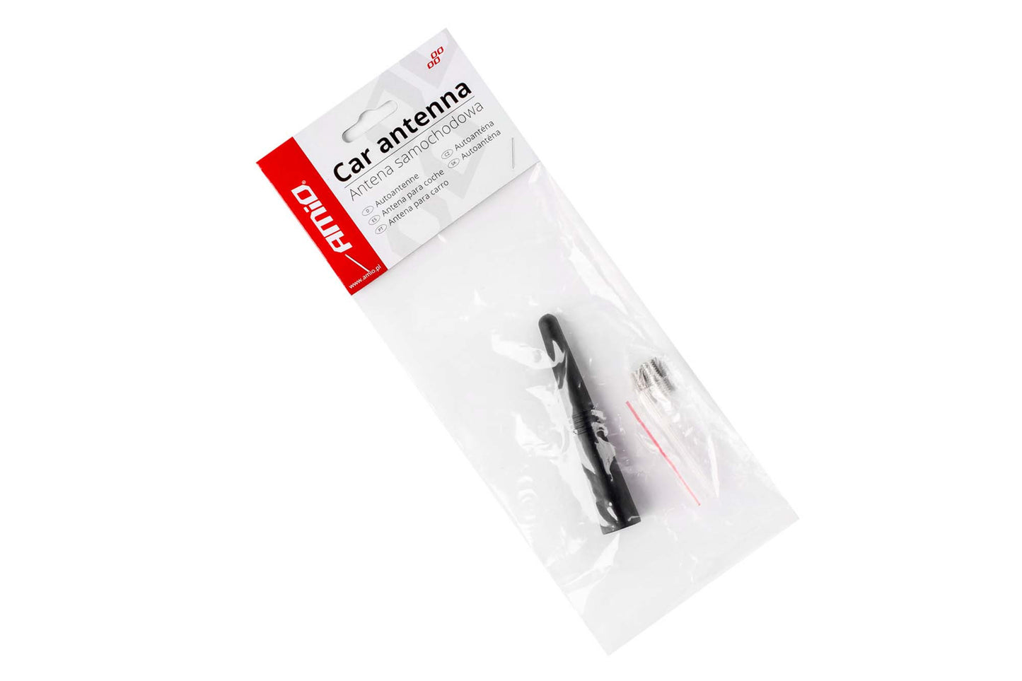 Car antenna Amio, length 9 cm, with three adapters: 5, 6 and 7 mm