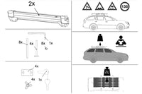 Suport schiuri Hakr Alu 4, latime 500 mm, pentru 4 schiuri, manere negre