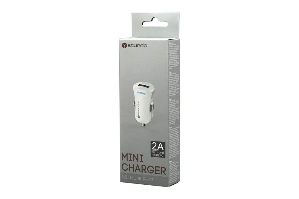 Incarcator mini USB alb Sturdo 1xUSB, 2A