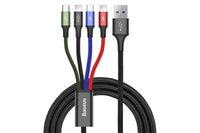 Cablu negru 4 in 1 Baseus Fast 3.5A, 120 cm, de la USB la 2x Micro-USB si 2x conectori iPhone
