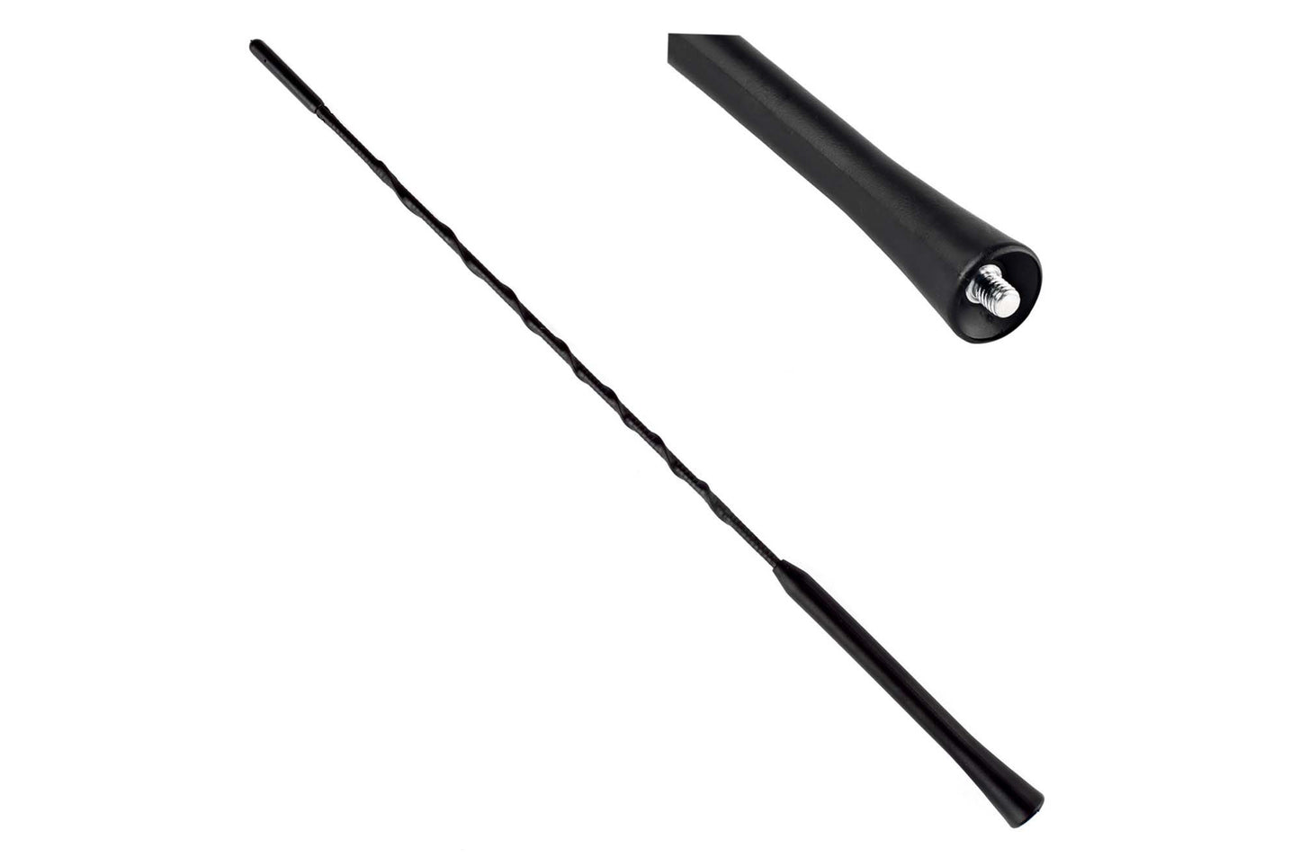 Antena auto Amio neagra, lungime 40 cm, cu doi adaptoare