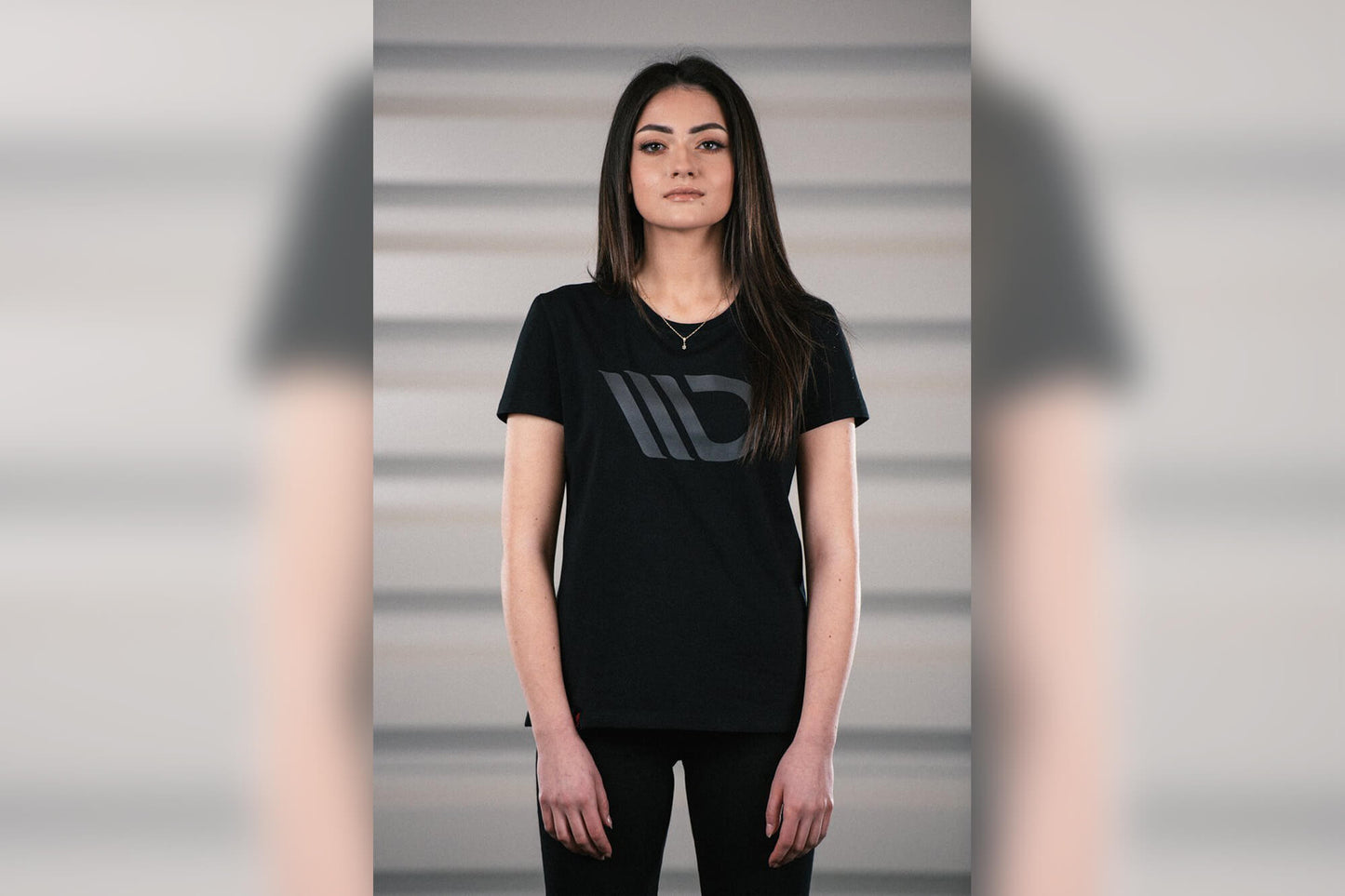 Tricou negru de dama Maxton Design cu logo gri