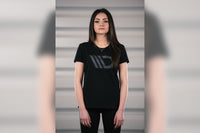 Tricou negru de dama Maxton Design cu logo gri