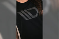 Tricou negru de dama Maxton Design cu logo gri