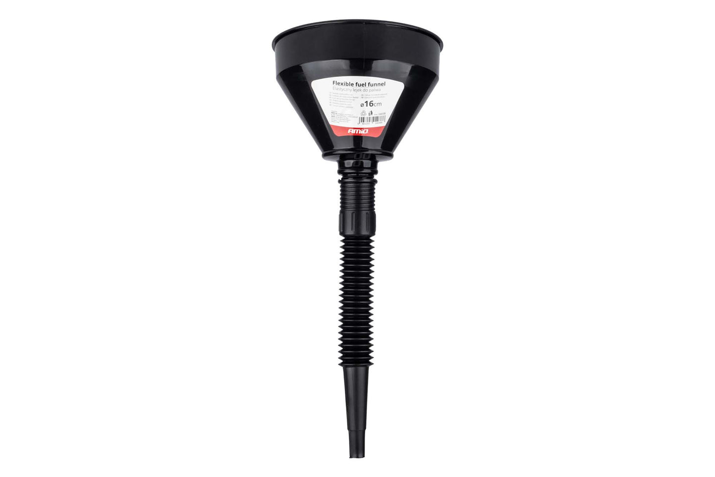 Pâlnie Amio neagră cu prelungitor, diametru 16cm