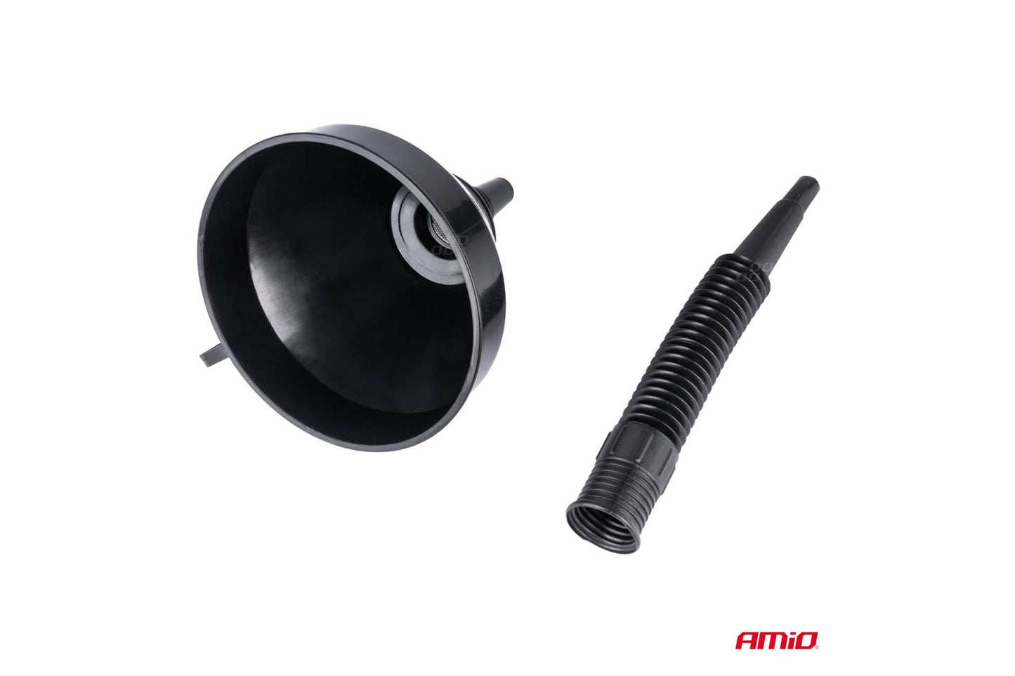 Pâlnie Amio neagră cu prelungitor, diametru 16cm