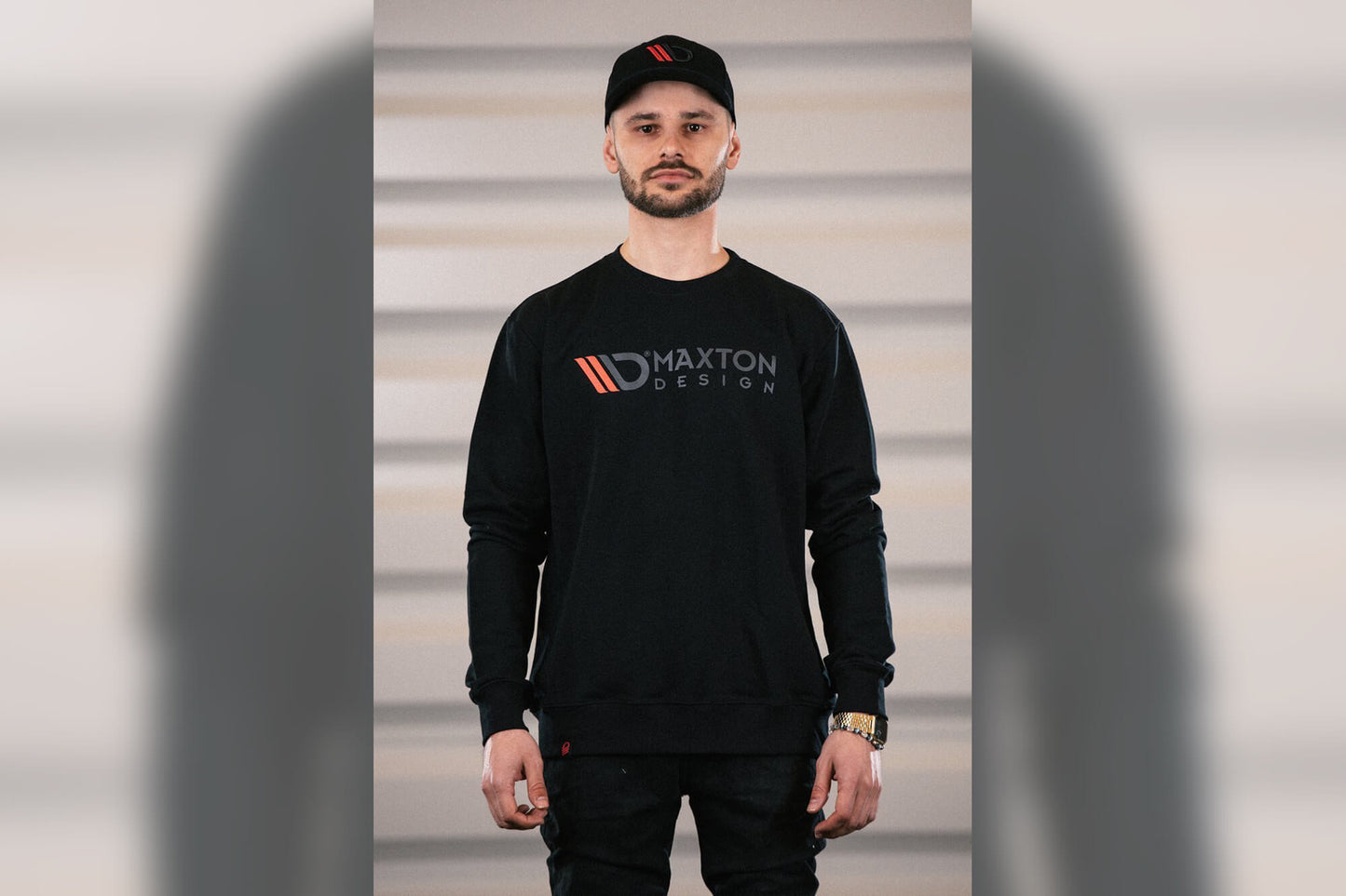 Bluza neagră de bărbați Maxton Design