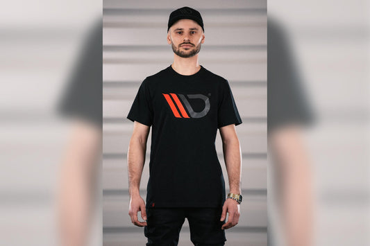 Tricou negru de barbati Maxton Design cu logo rosu