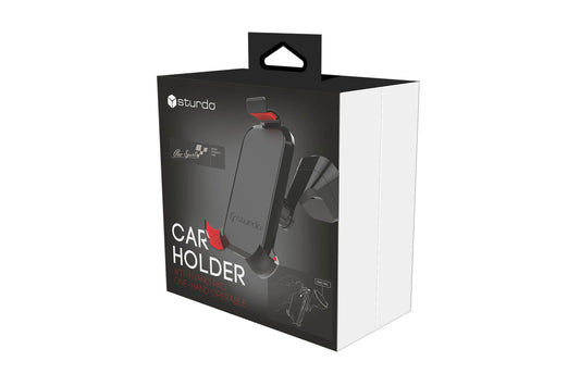 Suport negru pentru telefon Sturdo Pro Sport, cu ventuza nano, pentru masina