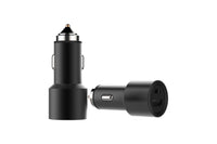 Sturdo încărcător auto USB negru QC 3.0, USB Type C și USB, cu cablu USB Type C, 1m
